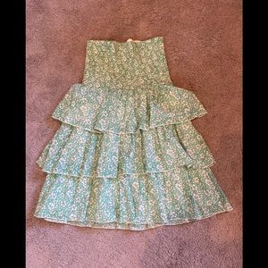 Strapless Prairie design short dress